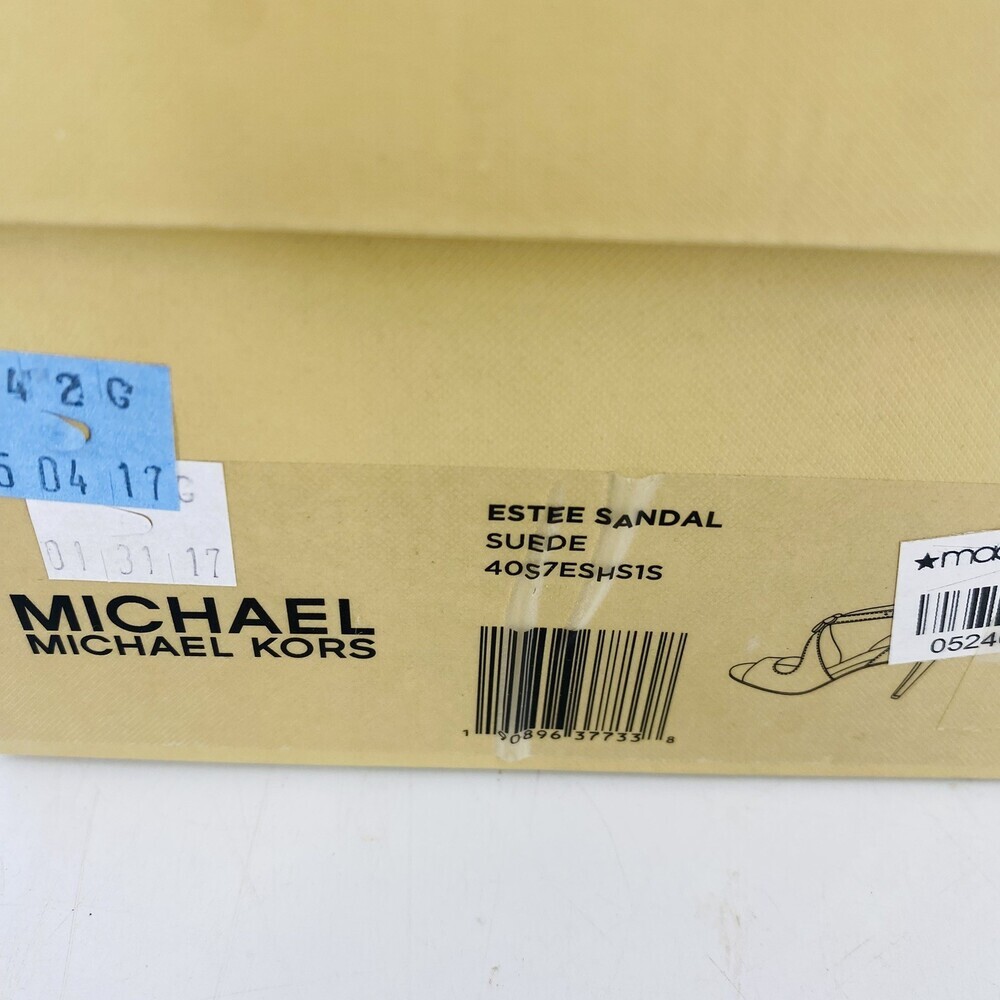 Michael Kors Black Heels Size 9 Suede Estee Sandal Criss Cross Straps W/ Shoebox - Picture 11 of 11